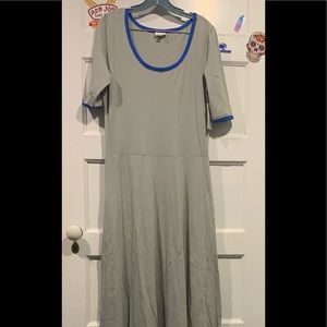 Lularoe Ana XL grey w blue trim